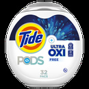 Tide+ PODS Ultra OXI Free Laundry Detergent Pacs, 32Ct