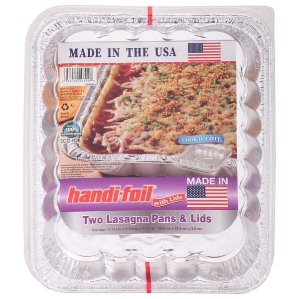 Handi-Foil Eco-Foil Cook-N-Carry with Lids 11 3/4 x 9 3/8 x 1 1/2