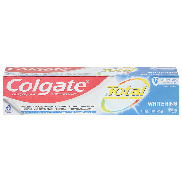 Colgate Total Fresh Mint Stripe Toothpaste, Mint Gel Toothpaste, 5.1