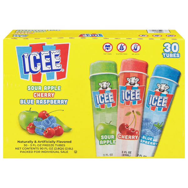 その他 tpn icee Icee Cherry, Sour Apple And Blue Raspberry Freeze Tubes Variety