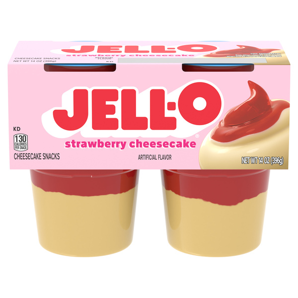 Jell-O Strawberry Cheesecake Pudding 4Ct | Hy-Vee Aisles Online