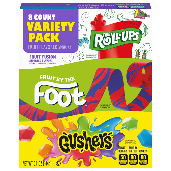Betty Crocker Variety Pack Fruit Roll-Ups, Fruit by the Foot