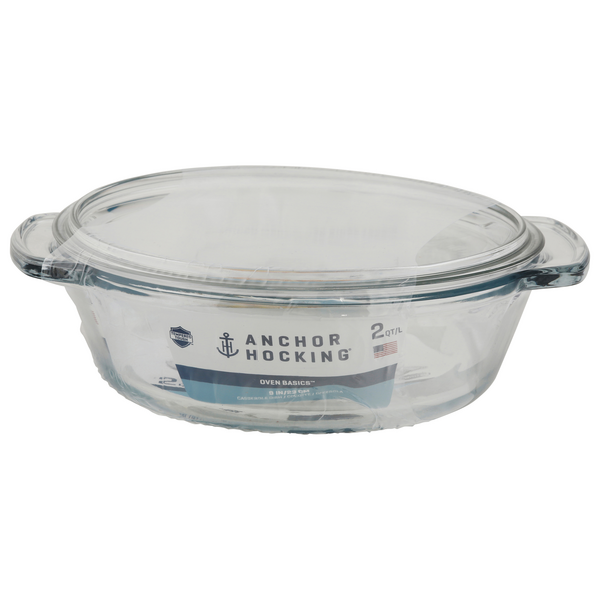 Anchor Hocking Oven Basics 2 Qt Round Covered Casserole Dish