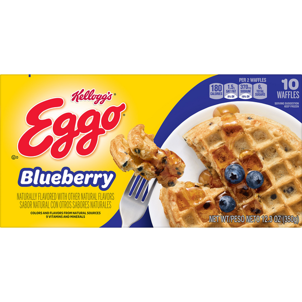 Kellogg S Eggo Blueberry Waffles 10 Ct Hy Vee Aisles Online Grocery Shopping