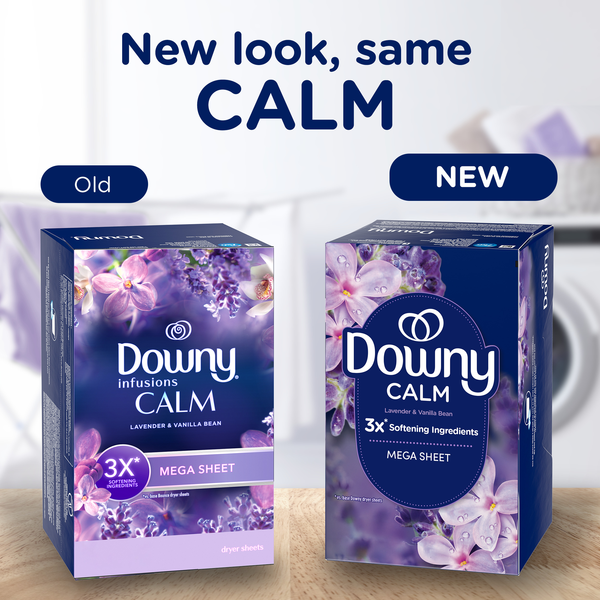Downy Infusions CALM, Lavender and Vanilla Bean Mega Dryer Sheets