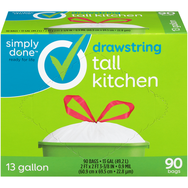 Nicole Home Collection Tall Kitchen Drawstring Trash Bags 33 Gal