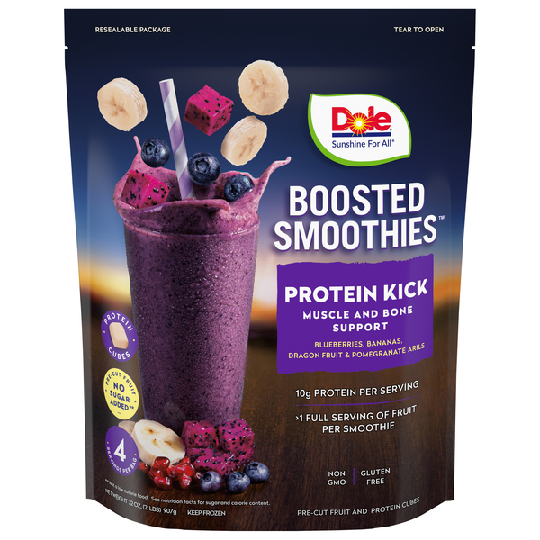 Dole Protein Smoothie, Blueberries, Bananas, Dragon Fruit