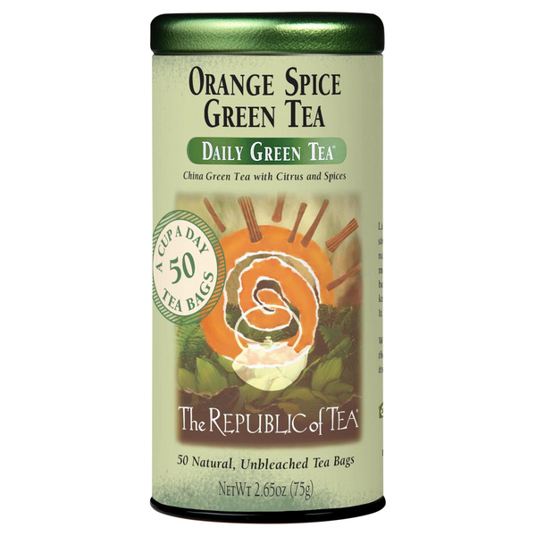 Orange Packet Tea Republic of Tea Daily Green Tea, Orange Spice, 50Ct Bags | Hy-Vee ...
