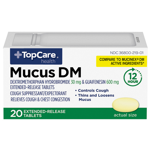 TopCare Mucus-DM Extended Release Tablets | Hy-Vee Aisles Online Grocery  Shopping