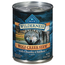 Blue Buffalo Wilderness Wolf Creek Stew High Protein, Natural Wet Dog Food, Chunky Chicken Stew in Gravy