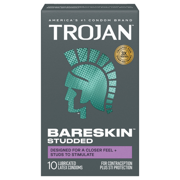 Trojan Studded BareSkin Premium Lubricant Latex Condoms | Hy-Vee Aisles  Online Grocery Shopping