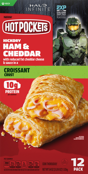 Hot Pockets Frozen Sandwiches Ham & Cheddar Croissant Crust 12-Pack |  Hy-Vee Aisles Online Grocery Shopping