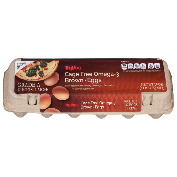 Hy Vee Cage Free Omega 3 Grade A Large Brown Eggs Hy Vee Aisles