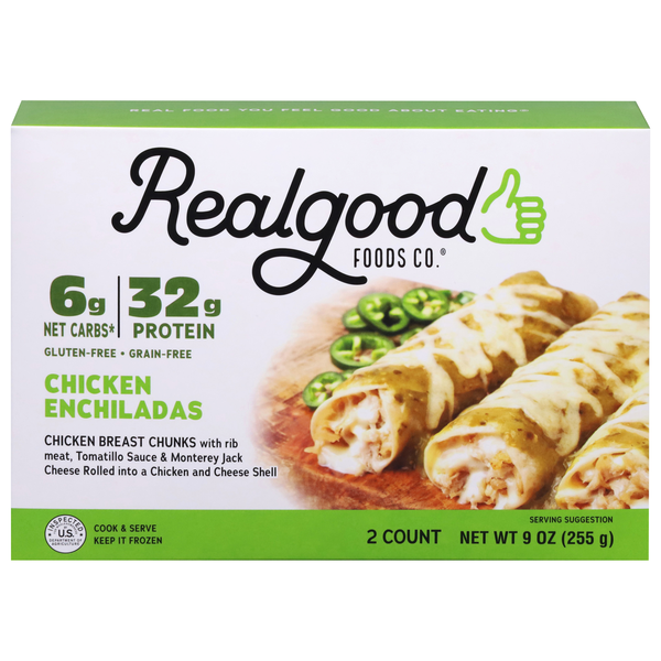 Realgood Foods Co. Enchiladas, Grande Chicken 2 Ea, Shop