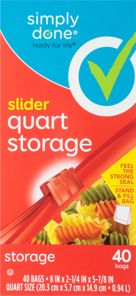 Simply Done Storage Bags, Slider, Gallon