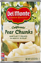 Del Monte Bartlett Pear Chunks In Heavy Syrup