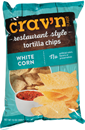 Crav'N Flavor Restaurant Style Tortilla Chips, White Corn