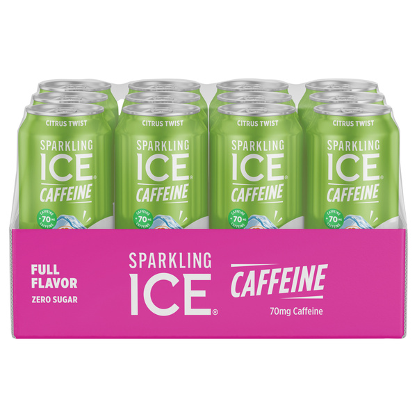 Sparkling ICE Caffeine, Citrus Twist Flavored Sparkling Water with