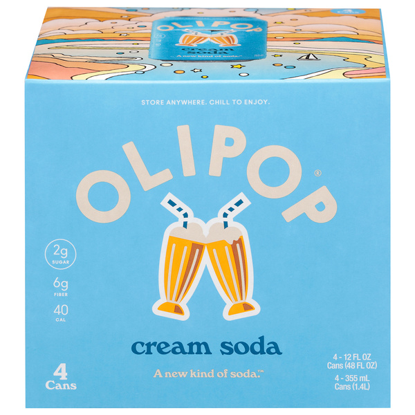 Olipop Cream Soda 4 - 12 fl oz Cans | Hy-Vee Aisles Online Grocery