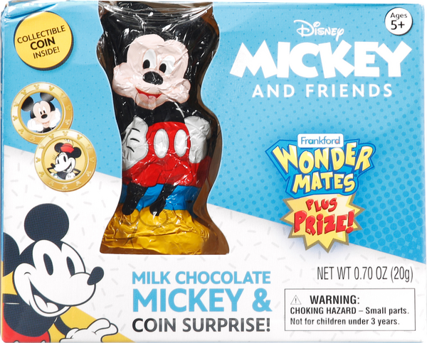 Frankford Wonder Mates Plus Prize, Milk Chocolate Mickey & Coin