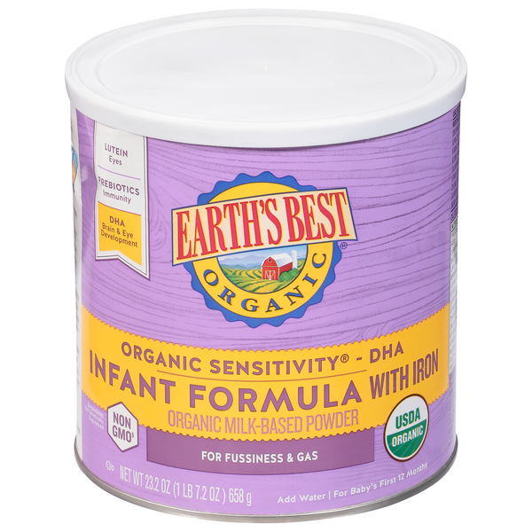 Earth's Best Organic Sensitivity Infant Formula Powder with Iron