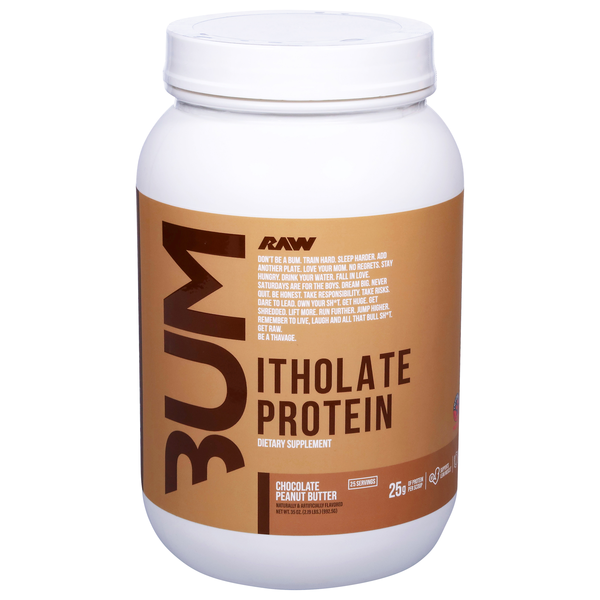 Raw Bum Protein Powder Mix Chocolate Peanut Butter Itholate Protein 35 ...
