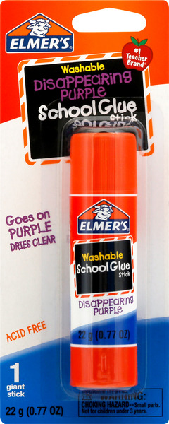 Elmer's Washable Disappearing Purple School Giant Glue Stick