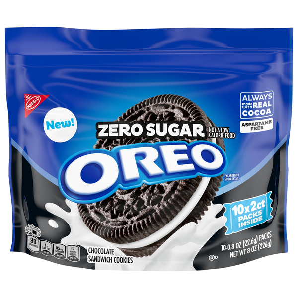 OREO Zero Sugar Chocolate Sandwich Cookies, 10 Snack Packs (2