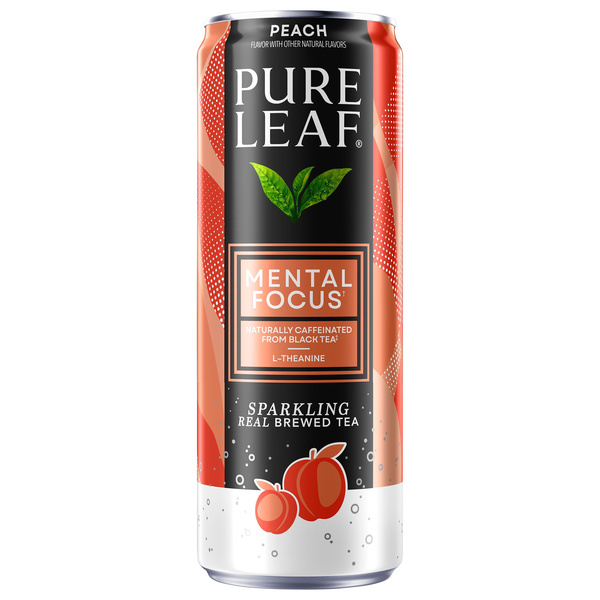 Pure Leaf Sparkling Real Brewed Tea Mental Focus, Peach | Hy-Vee