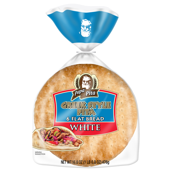 Papa Pita White Greek Pita Flat Bread 16.8 oz Bag | Hy-Vee Aisles