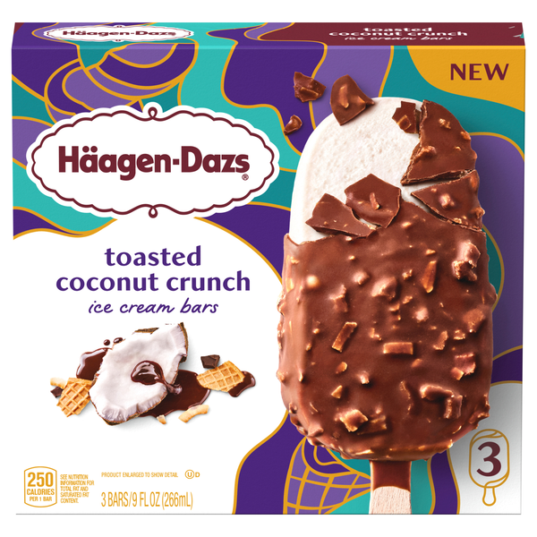 Haagen-Dazs Toasted Coconut Crunch Ice Cream Bars, 3Ct | Hy-Vee