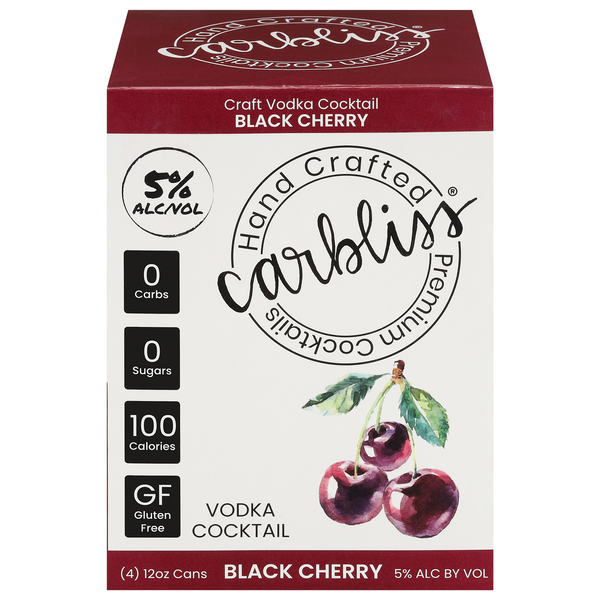 H4CBH 15% ２本（Cherry &Cola） H4CBD/CBD/CBG Carbliss Premium Cocktails, Black Cherry 4Pk | Hy-Vee Aisles