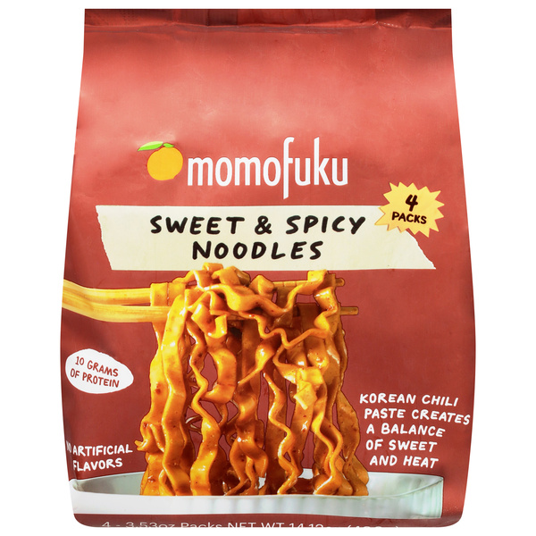 Momofuku Sweet & Spicy Noodles 4 - 3.53 oz Packs | Hy-Vee Aisles