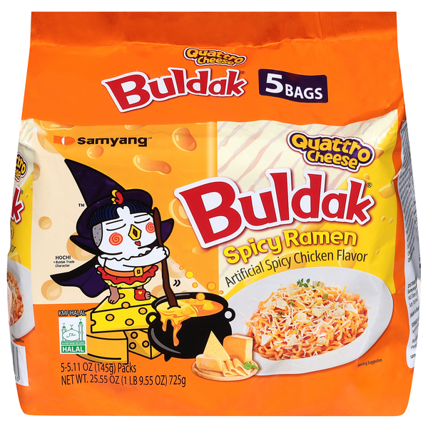Samyang Buldak Quattro Cheese Chicken Spicy Ramen 5 - 5.11 oz