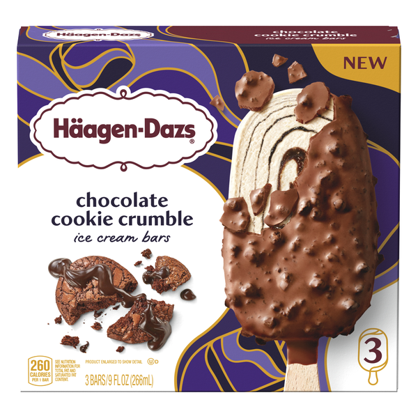 トイガン hagebonz Haagen-Dazs Ice Cream Bars, Chocolate Cookie Crumble, 3Ct | Hy-Vee