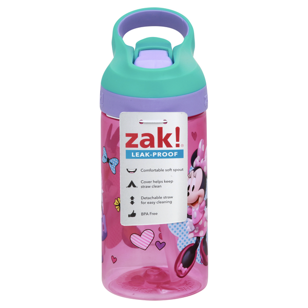 Zak Designs Minnie Mouse Bottle Pink with Straw & Built in Carrying Loop 16  oz