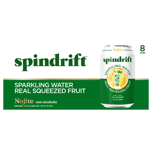 Spindrift Unsweetened Non-Alcoholic Nojito Sparkling Water 8 - 12