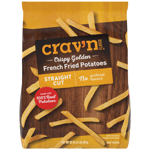 Crav'N Flavor French Fried Potatoes, Crispy Golden, Straight Cut