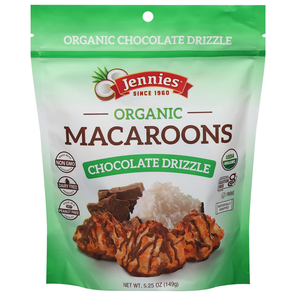 Jennies Organic Chocolate Drizzle Macaroons 5.25 oz | Hy-Vee