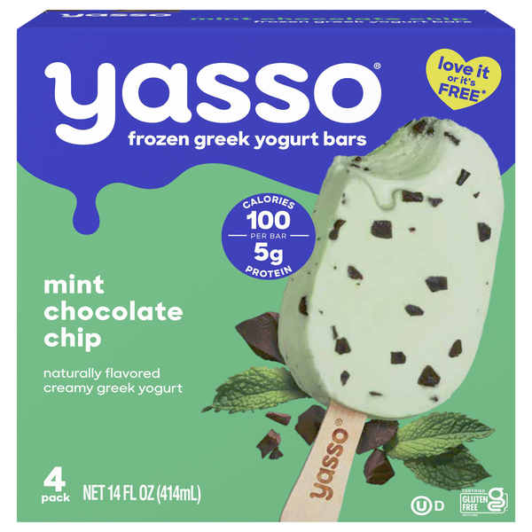 Yasso Mint Chocolate Chip Frozen Greek Yogurt Bars 4-3.5 Fl Oz