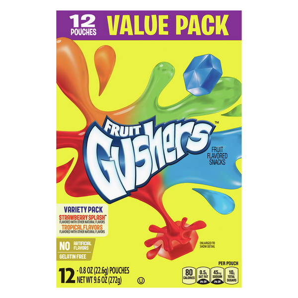 Fruit Gushers Strawberry Splash and Tropical Flavored Variety Pk