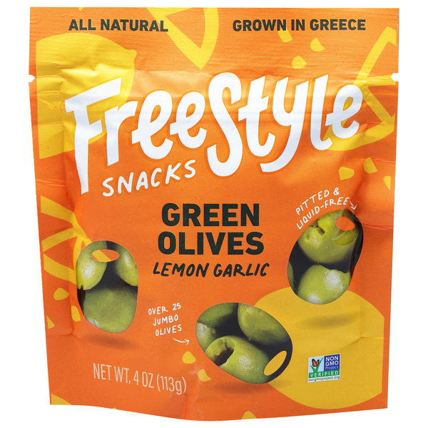 FreeStyle Lemon Garlic Green Olives | Hy-Vee Aisles Online Grocery