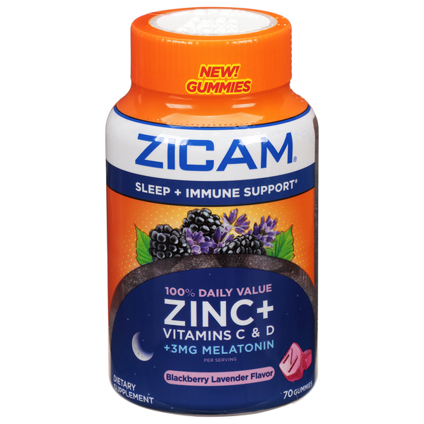 Zicam Sleep+Immune Support, Zinc + Vitamin C & D, Blackberry