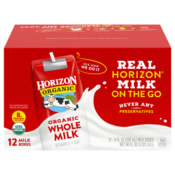 Horizon Organic Whole Milk 12-8 fl. oz. Boxes | Hy-Vee Aisles