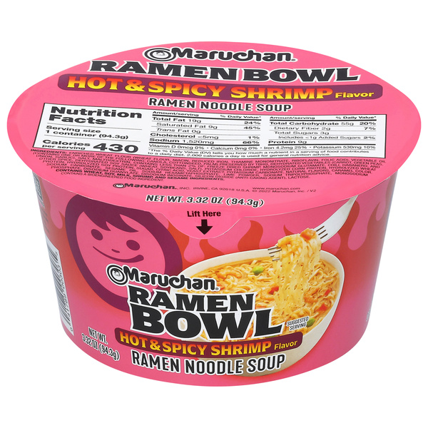 maruページ Maruchan Bowl Hot & Spicy with Shrimp Ramen Noodle Soup | Hy-Vee