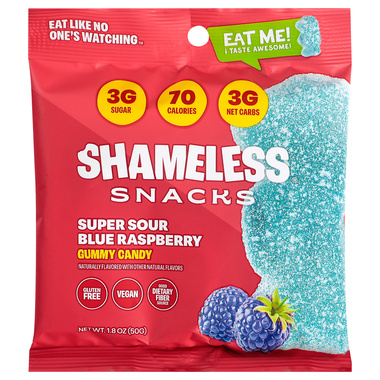 Shameless Rasberry Shameless Snacks Super Sour Blue Raspberry Gummy Candy 1.8 oz | Hy-Vee ...