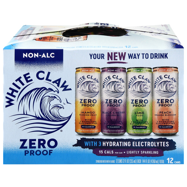 White Claw 0% Zero Alcohol Variety Pack, 12Pk, 12 fl oz Cans | Hy