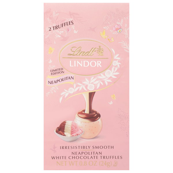 Lindt Lindor White Chocolate Neapolitan Truffles 0.8 oz | Hy-Vee