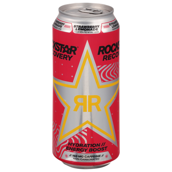 Rockstar Energy Drink, Whipped Strawberry 16 Fl Oz, Energy