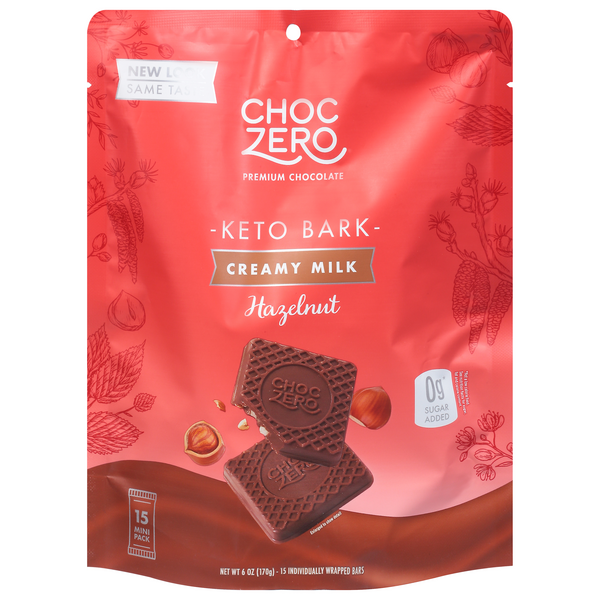 ChocZero No Sugar Added Keto Bark Milk Chocolate Hazelnut | Hy-Vee